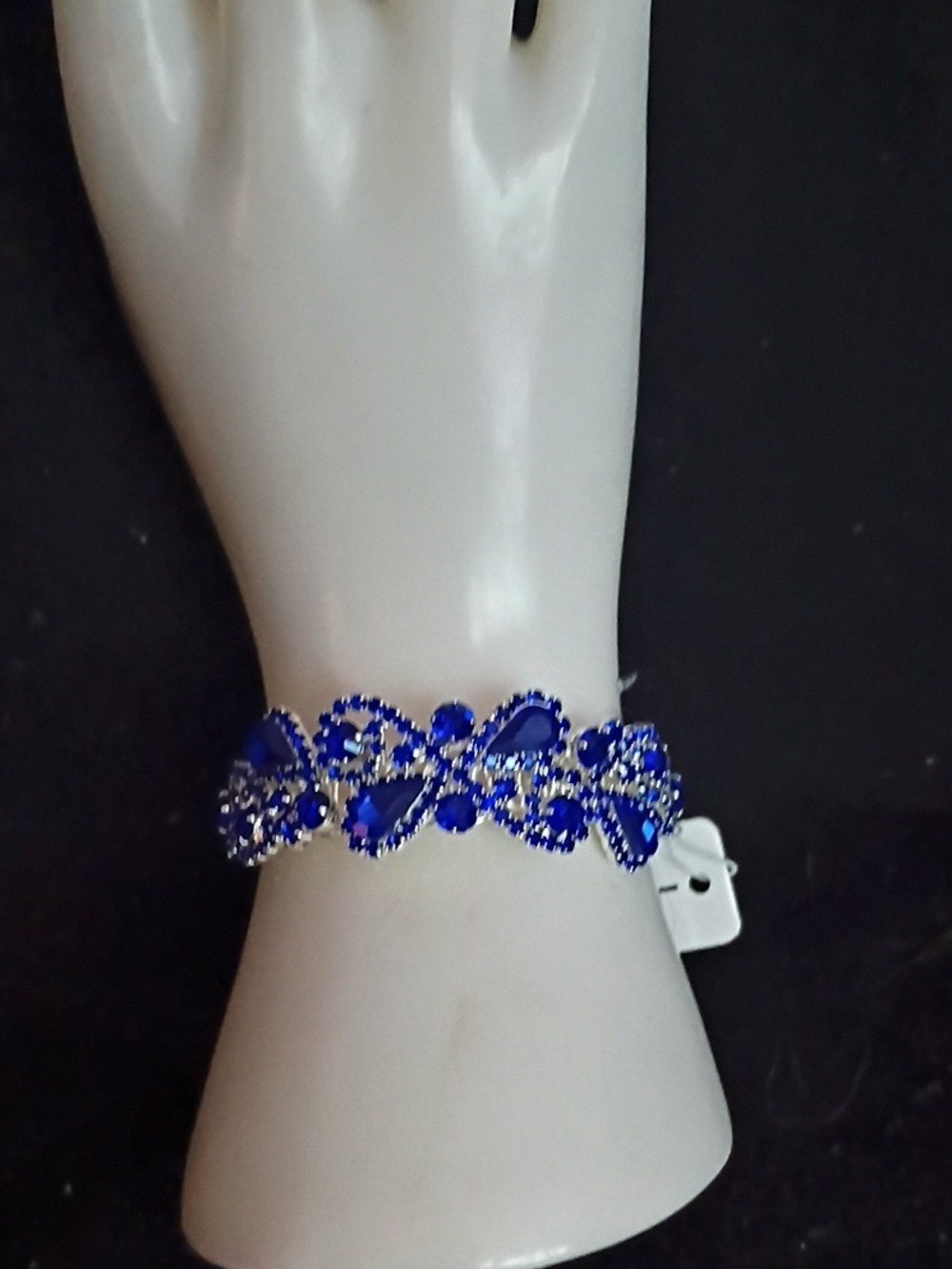 Royal Blue Crystal Statement Bracelet for Women